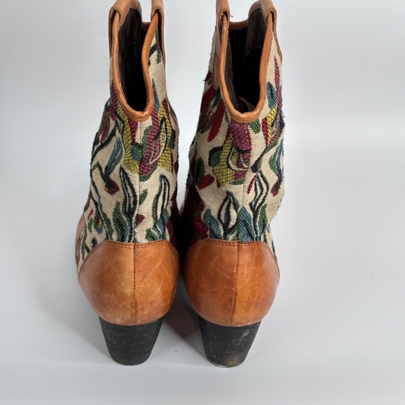 L'Artiste Grazia Embroidered Leather Cowboy Boots 41 Tapestry Boho Western Rodeo - Picture 5 of 11